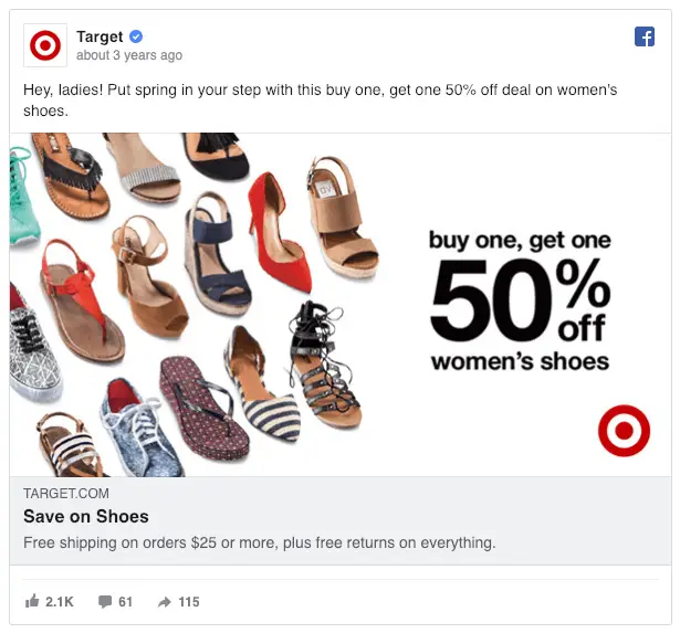 target ad example