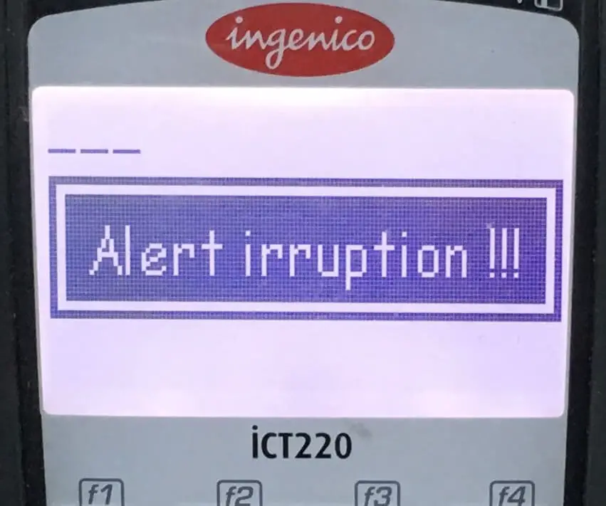 ingenico credit card machine alert irruption